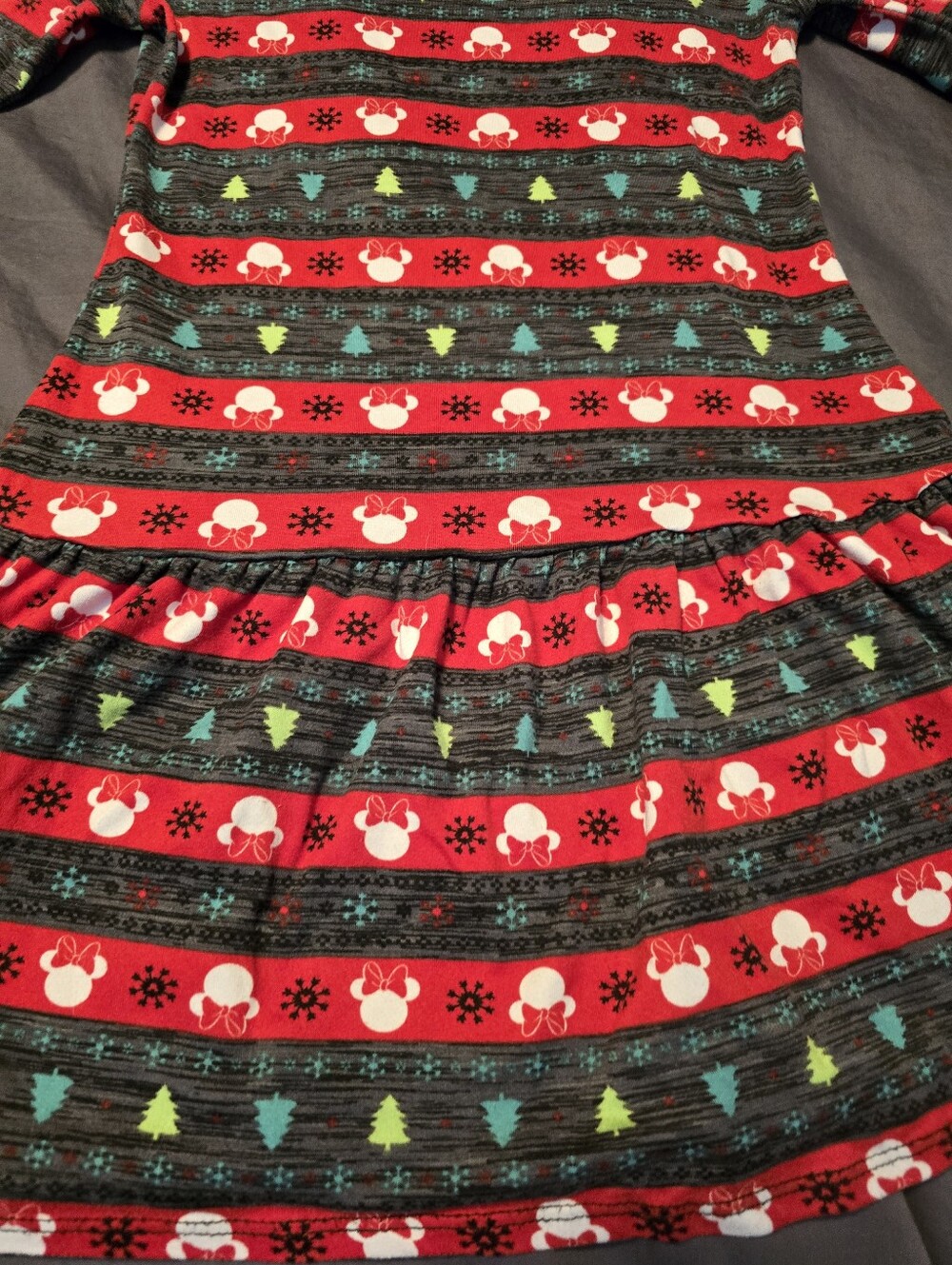Disney Girls' Red & Black Holiday Stripe Dress - Picture 2 of 3